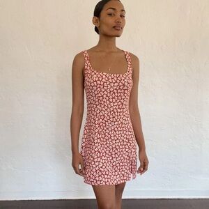 Reformation Noha Red and White Floral Mini Dress